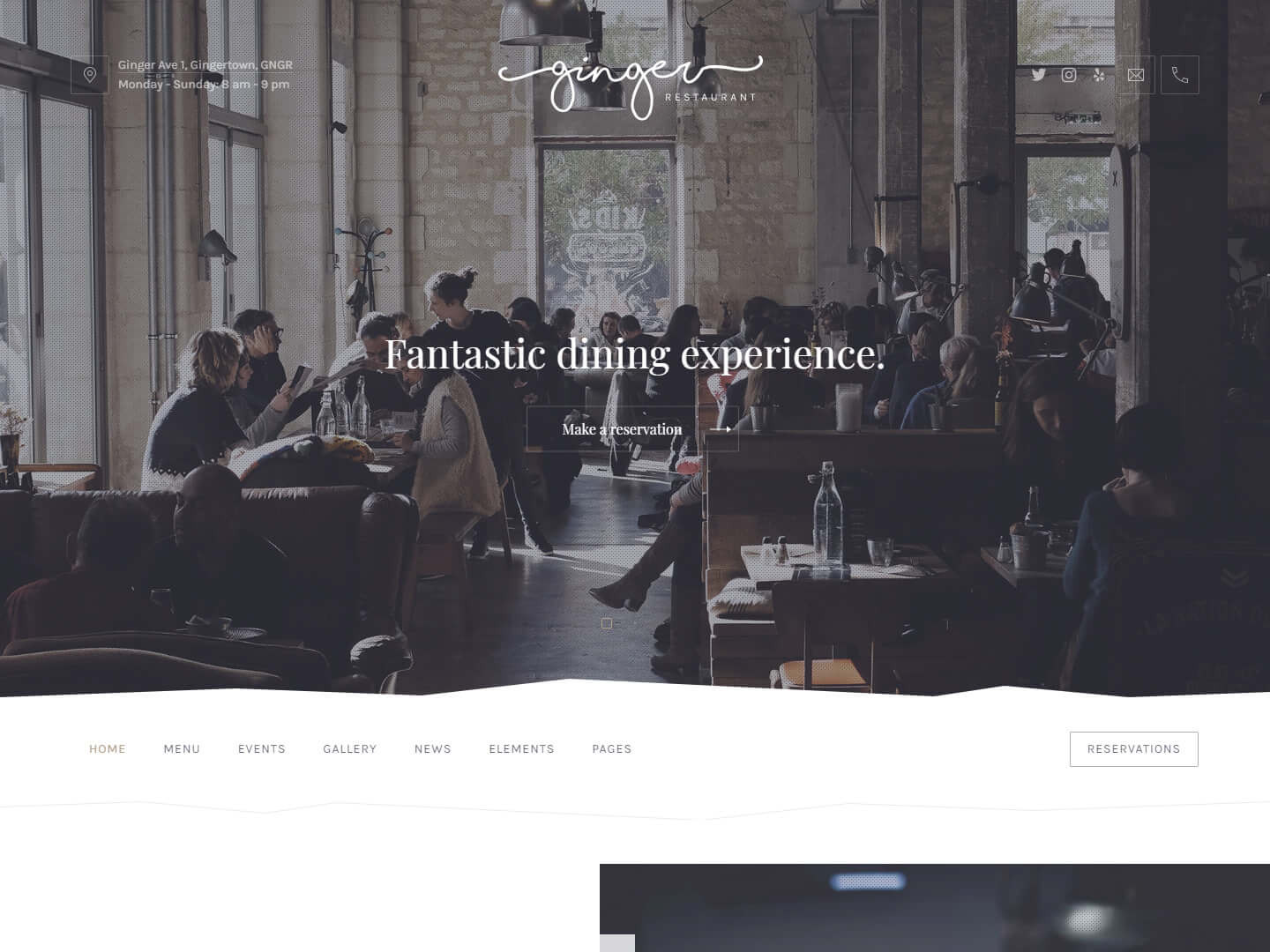 Ginger - Restaurant Web Design