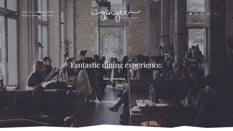 Ginger - Restaurant Web Design