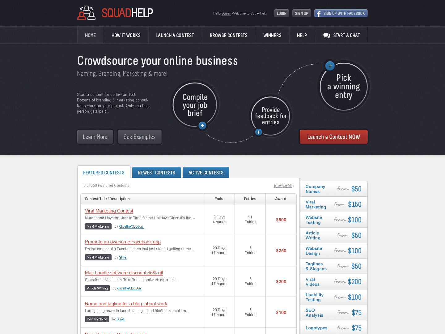 SquadHelp - Web Design