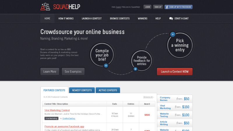 SquadHelp - Web Design