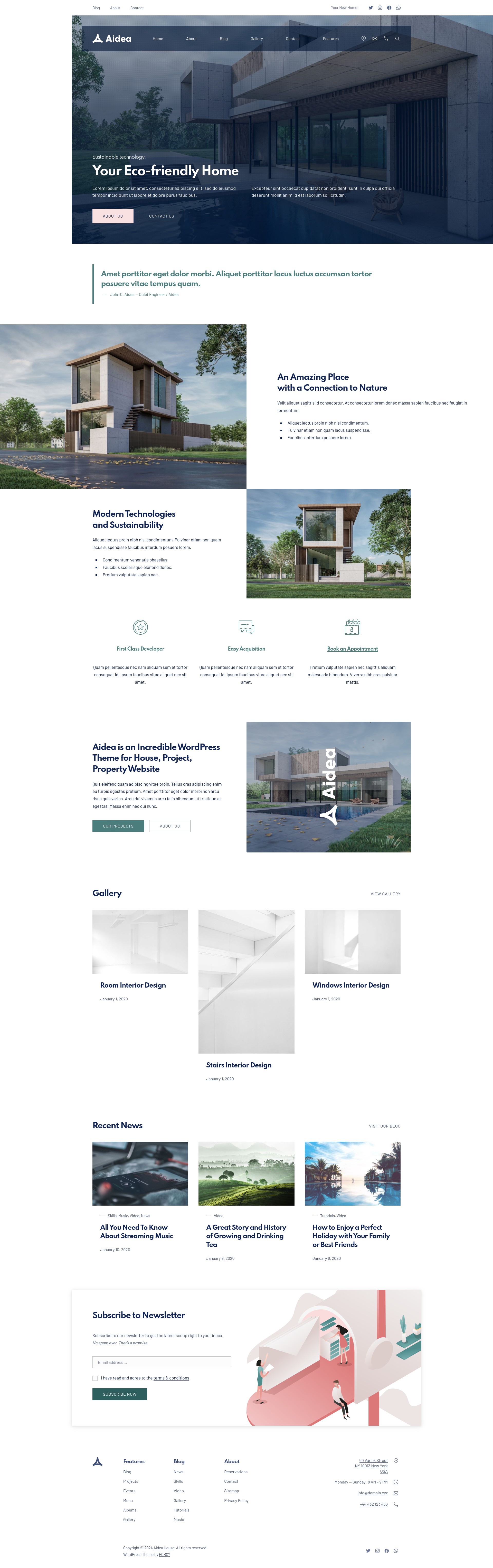 Aidea - House WordPress Theme